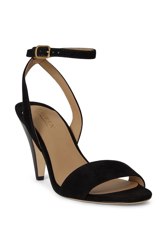 Lauren Ralph Lauren sandále na vysokom podpätku kožené Gracy 802P15730006.001 čierna AW26