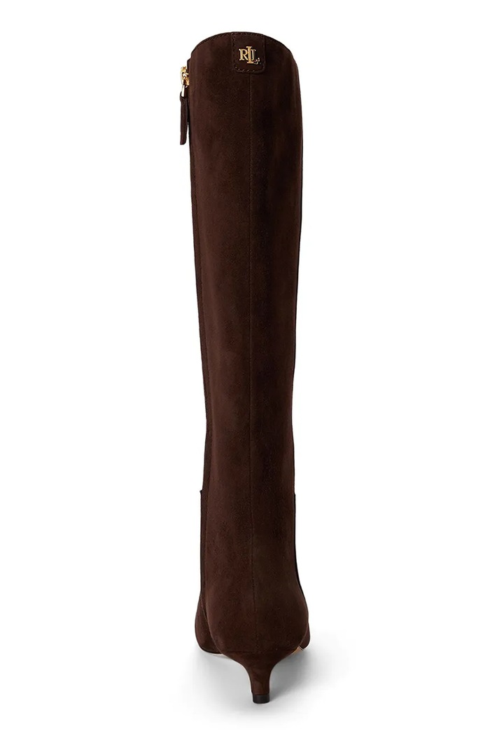 Obuv Lauren Ralph Lauren čižmy na ihličkovom podpätku dámske semišové Frncsa Tl Hl 802P15726002.200 hnedá
