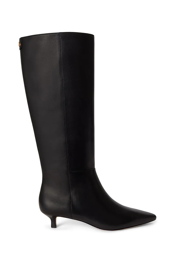 Lauren Ralph Lauren visoke čizme za žene od kože Frncsa Tl Hl crna 802P15725001.001