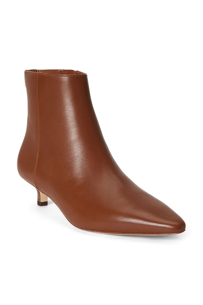 Lauren Ralph Lauren stivali alla caviglia su una spilla da donna in pelle Frncsa Bt Hl 802P15721002.200 marrone AW26