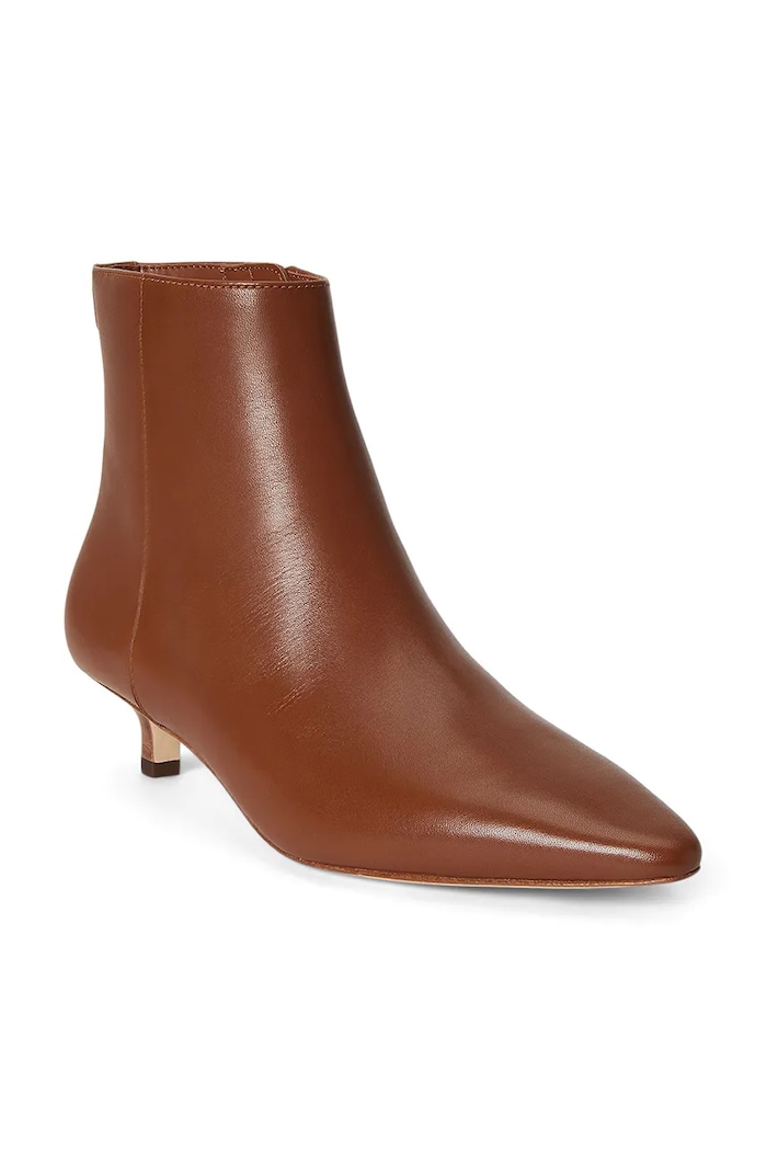 Lauren Ralph Lauren stivali alla caviglia su una spilla da donna in pelle Frncsa Bt Hl 802P15721002.200 marrone AW26