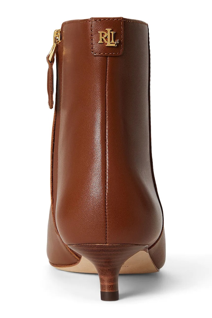 Scarpe Lauren Ralph Lauren stivali alla caviglia su una spilla da donna in pelle Frncsa Bt Hl 802P15721002.200 marrone