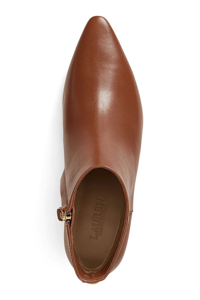 Lauren Ralph Lauren stivali alla caviglia su una spilla da donna in pelle Frncsa Bt Hl marrone 802P15721002.200