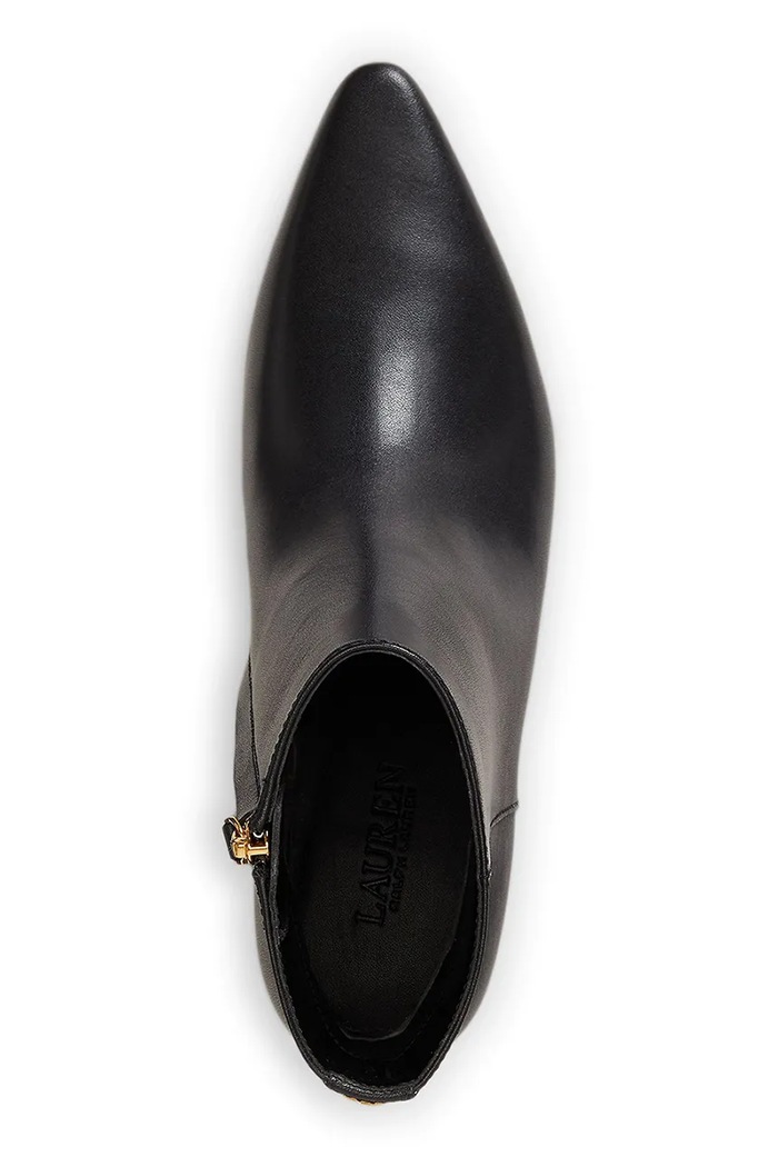 Lauren Ralph Lauren stivali alla caviglia su una spilla da donna in pelle Frncsa Bt Hl nero 802P15721001.001