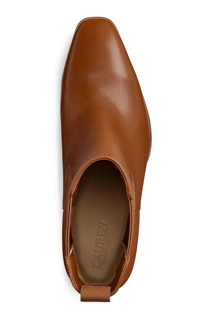 Lauren Ralph Lauren μπότες τσέλσι γυναικείες δερμάτινες Rlyn Bte Hl καφέ 802P15661001.200