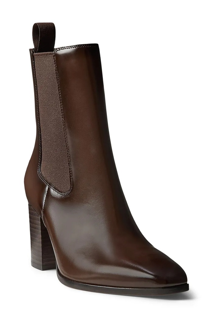Lauren Ralph Lauren боти челси дамски от кожа Rlyn Bte Hl 802P12049002.200 кафяв AW26