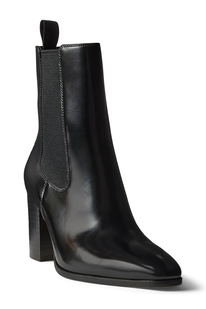 Lauren Ralph Lauren chelsea čižmy na podpätku dámske kožené Rlyn Bte Hl 802P12049001.001 čierna AW26