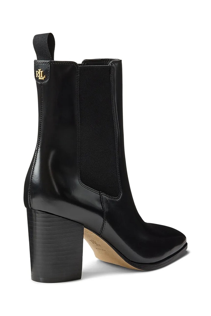 Obuv Lauren Ralph Lauren chelsea čižmy na podpätku dámske kožené Rlyn Bte Hl 802P12049001.001 čierna