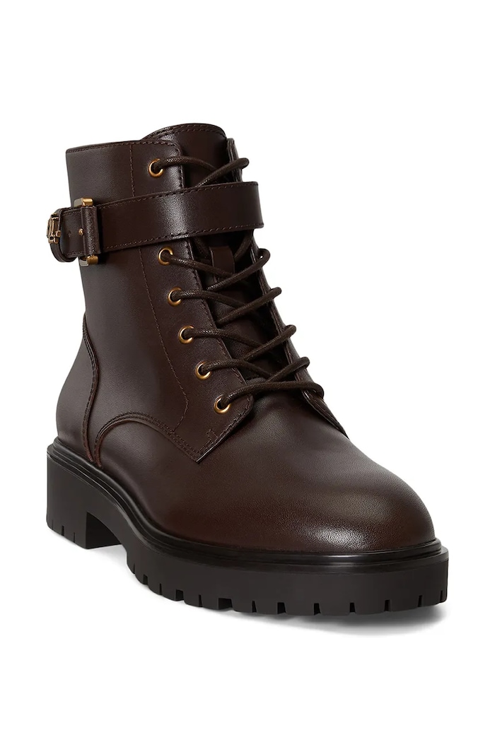 Lauren Ralph Lauren stivali Chelsea da donna in pelle Allyson Logo 802P12046003.200 marrone AW26