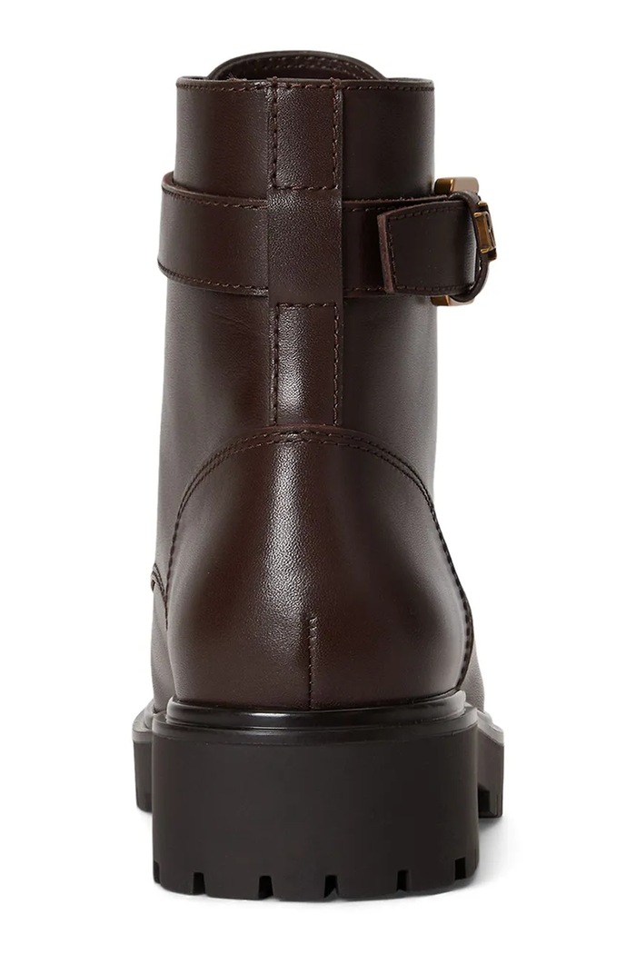Scarpe Lauren Ralph Lauren stivali Chelsea da donna in pelle Allyson Logo 802P12046003.200 marrone