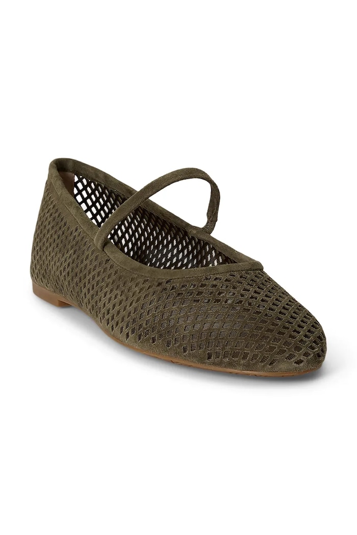 Lauren Ralph Lauren baleríny kožené Jayna Mj 802P12019004.300 zelená AW26