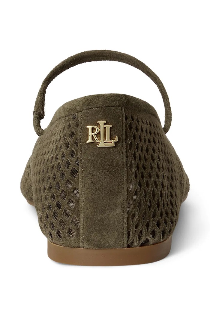 Lauren Ralph Lauren baleríny kožené Jayna Mj zelená 802P12019004.300