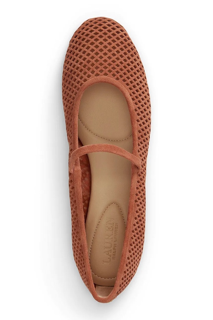 Încălțăminte Lauren Ralph Lauren balerini din piele întoarsă Jayna Mj 802P12019002.600 roz