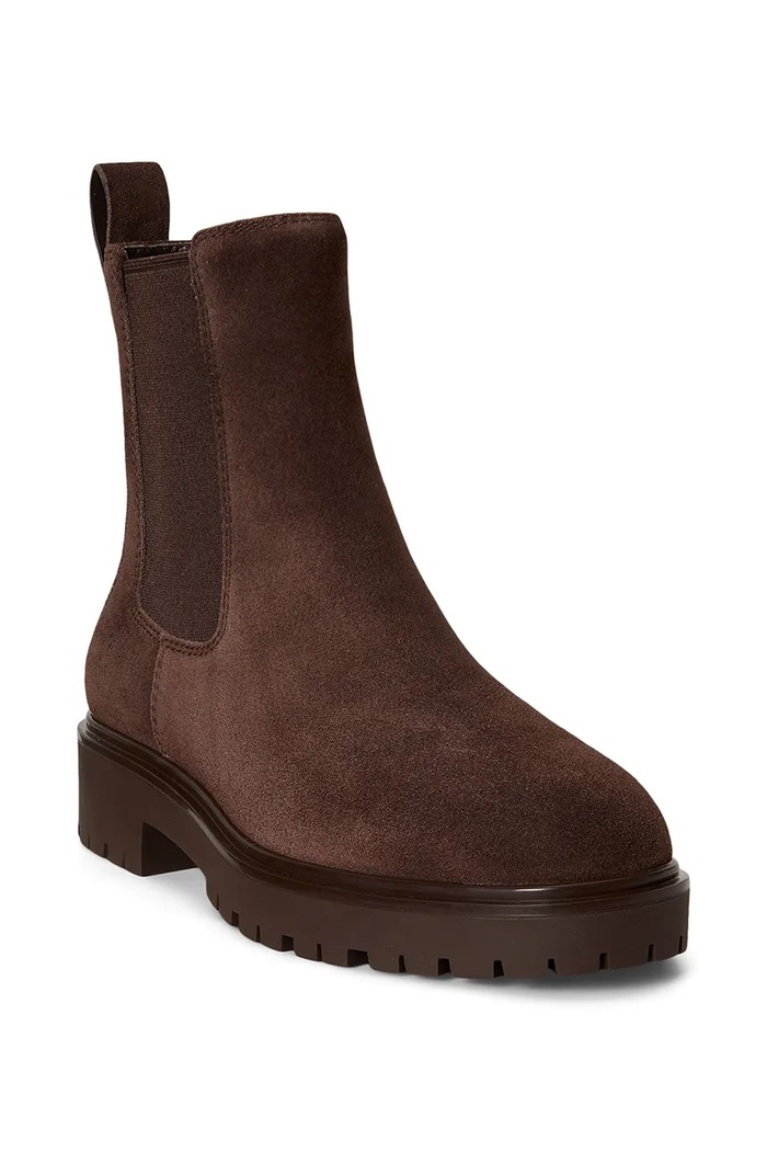 Lauren Ralph Lauren stivali Chelsea da donna in scamoscio Allyson 802974477004.200 marrone AW26