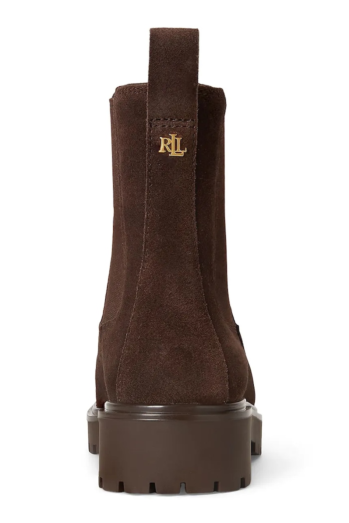 Scarpe Lauren Ralph Lauren stivali Chelsea da donna in scamoscio Allyson 802974477004.200 marrone