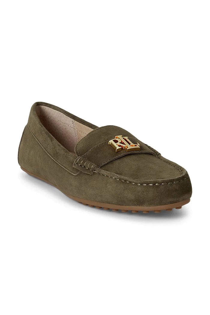 Lauren Ralph Lauren mokasyny damskie zamszowe Barnsbury 802821629036.300 zielony AW26