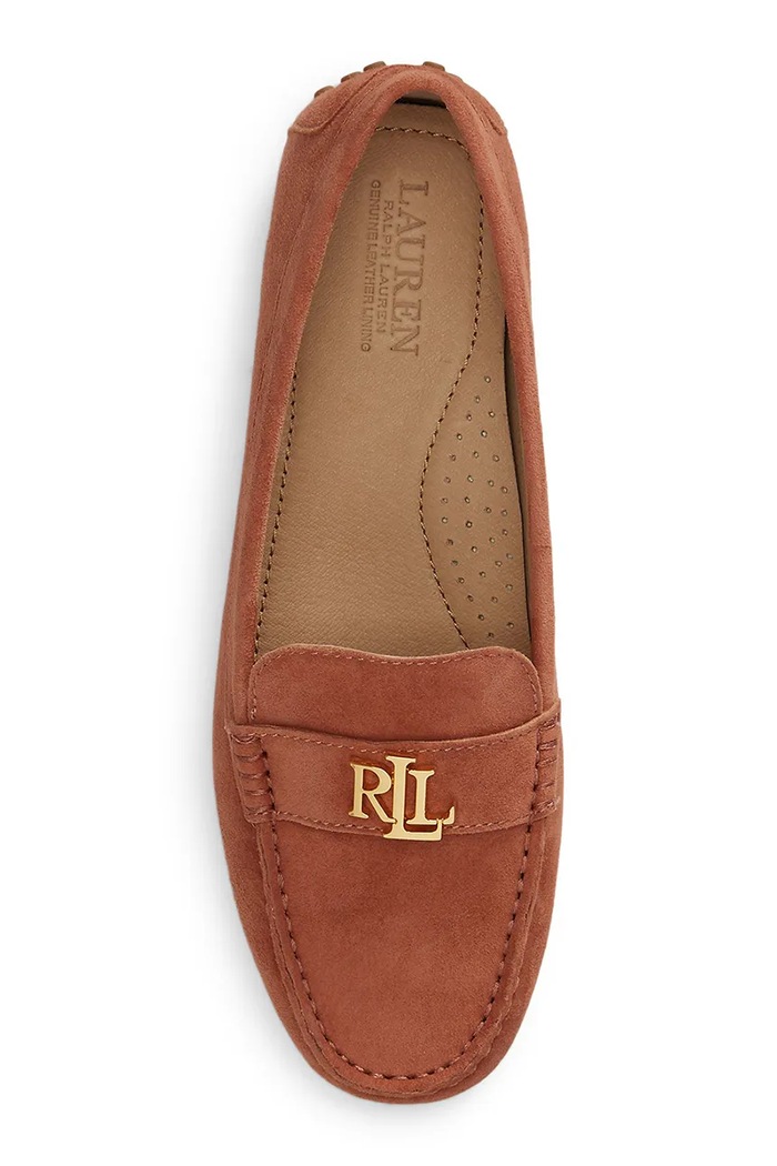 Obuwie Lauren Ralph Lauren mokasyny damskie zamszowe Barnsbury 802821629033.600 pomarańczowy