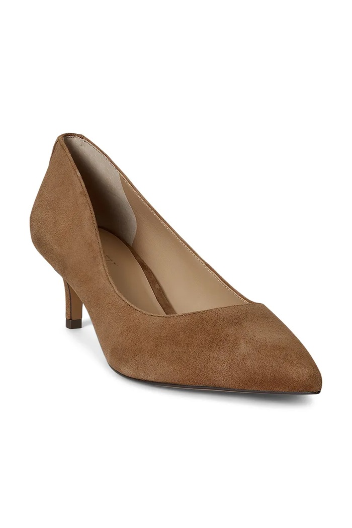 Lauren Ralph Lauren štikle od brušene kože Adrienne 802755524013.200 smeđa AW26