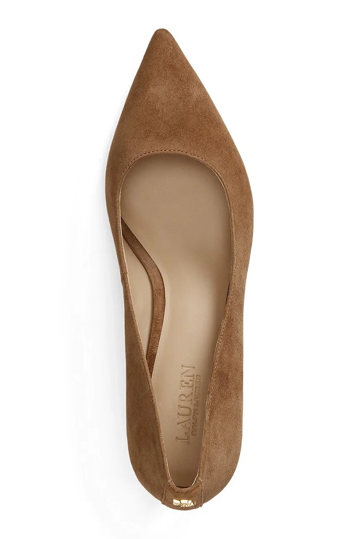 Obuća Lauren Ralph Lauren štikle od brušene kože Adrienne 802755524013.200 smeđa