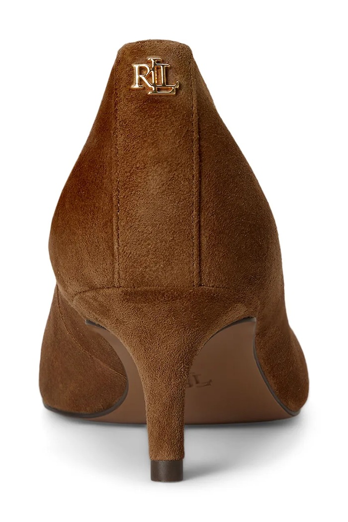 Lauren Ralph Lauren štikle od brušene kože Adrienne smeđa 802755524013.200