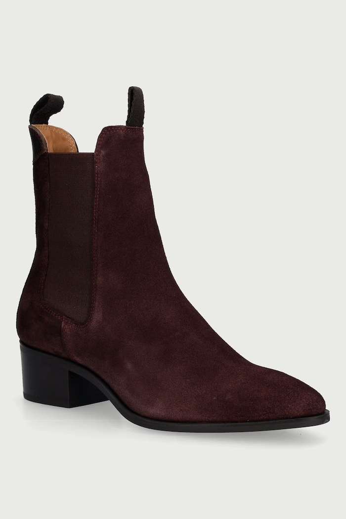 Gant Gležnjače s niskom potpeticom za žene od brušene kože St Broomly bordo 33553451.G550