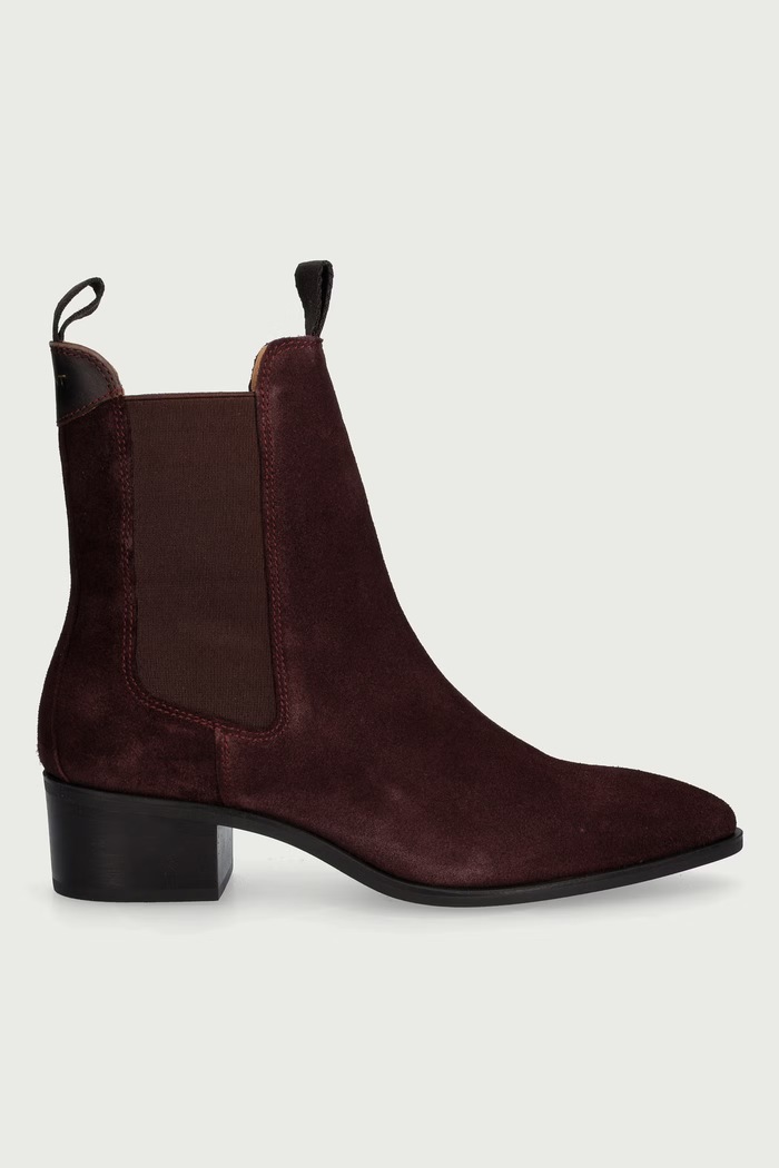 Gant Gležnjače s niskom potpeticom za žene od brušene kože St Broomly 33553451.G550 bordo AW26