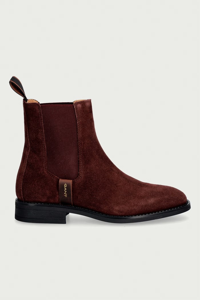 Gant Боти челси дамски от велур Fayy 33553426.G550 бордо AW26