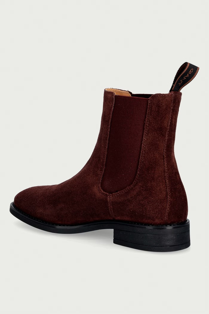 Обувки Gant Боти челси дамски от велур Fayy 33553426.G550 бордо