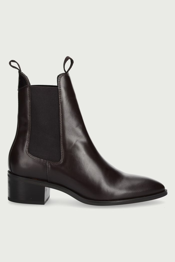 Gant Боти челси с дебел ток дамски от кожа St Broomly 33551452.G46 кафяв AW26