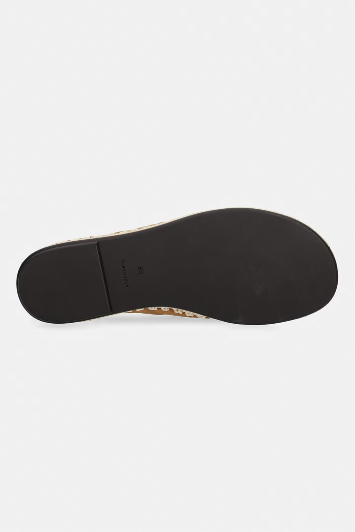 Tory Burch espadryle damskie zamszowe The Raffia Boaty 182358.270 brązowy