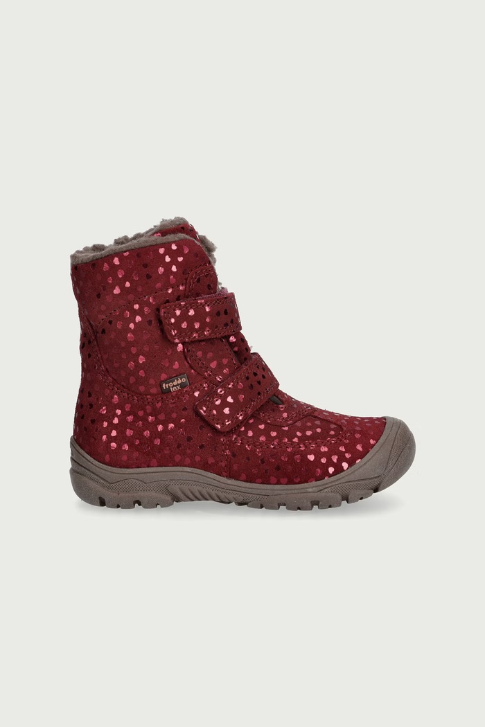 Froddo Buty zimowe dziecięce skórzane LINZ WOOL TEX HIGH G3160230.G.25.30 bordowy AW26