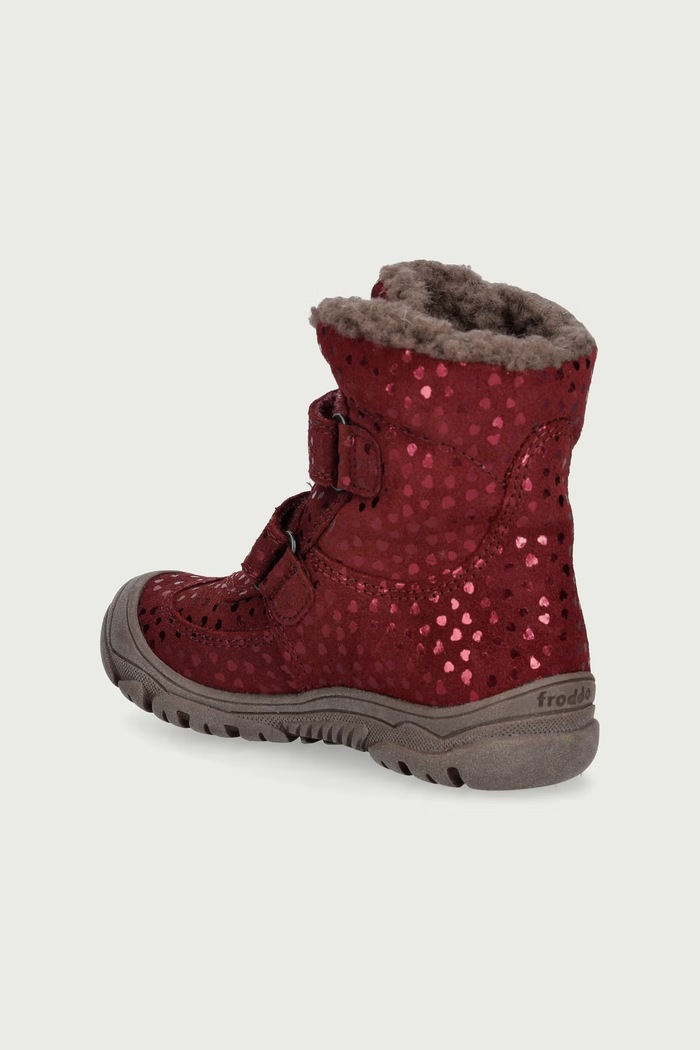 Dziewczynka Froddo Buty zimowe dziecięce skórzane LINZ WOOL TEX HIGH G3160230.G.25.30 bordowy