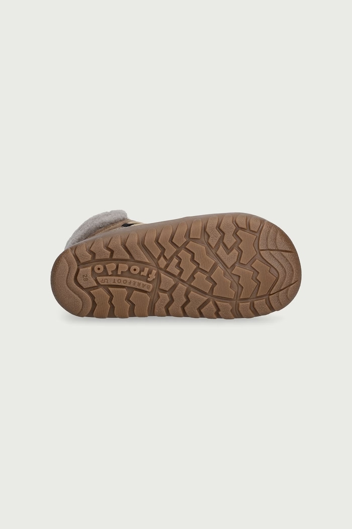 Buty zimowe dziecięce zamszowe BAREFOOT UP FURRY TEX Froddo beżowy G3110283.G.25.30