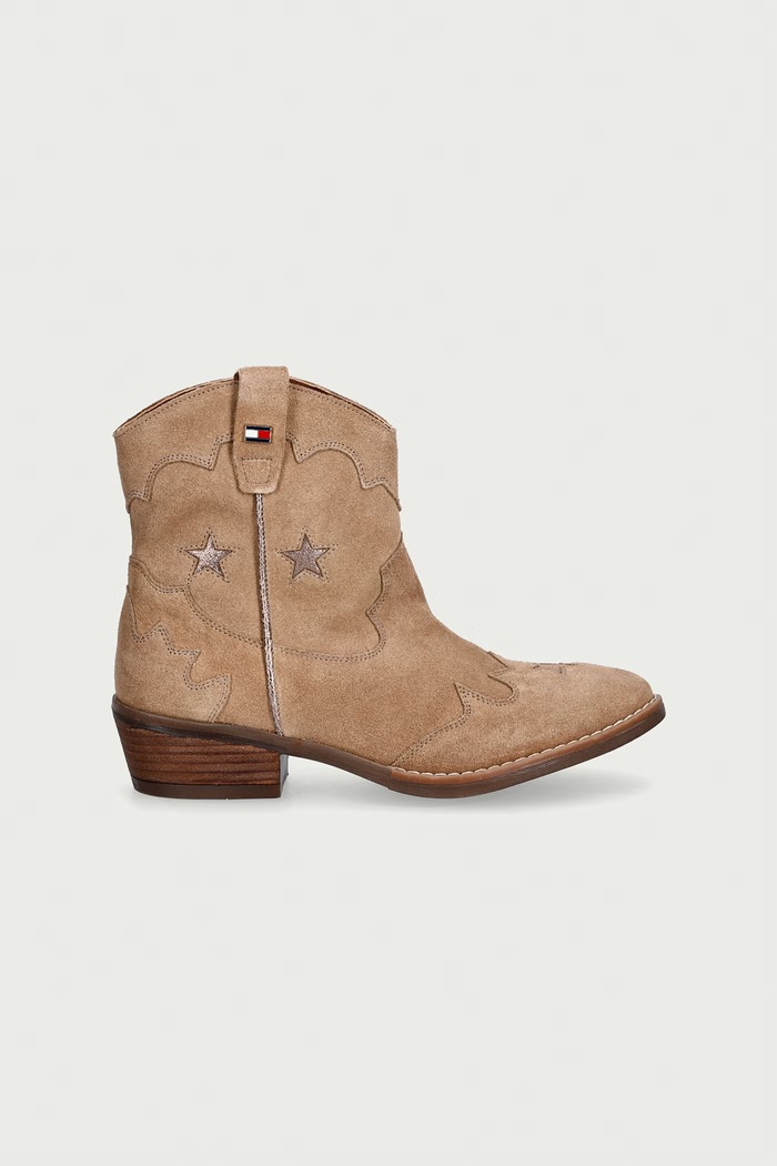 Tommy Hilfiger Kowbojki dziecięce zamszowe T3A5.35196.35.40 beżowy AW26