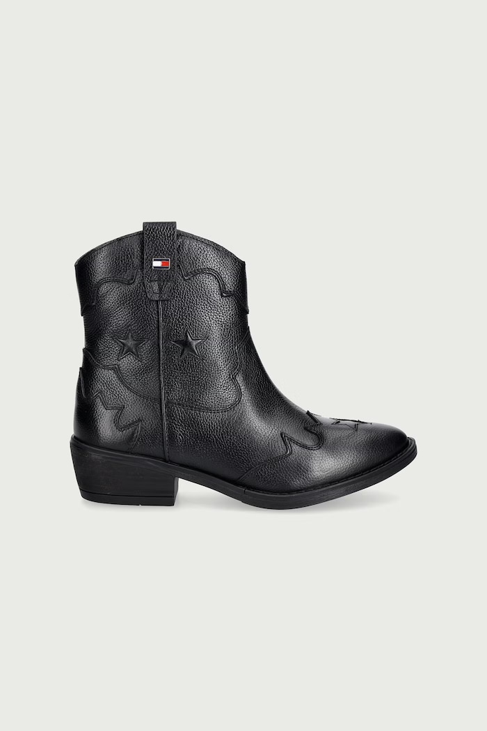 Tommy Hilfiger Cowboy csizma gyerek bőr T3A5.35195.35.40 fekete AW26