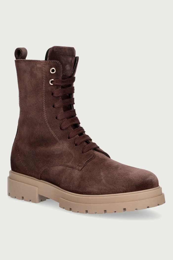 Tommy Hilfiger Workery na platformie dziecięce zamszowe brązowy T4A5.35172.35.40