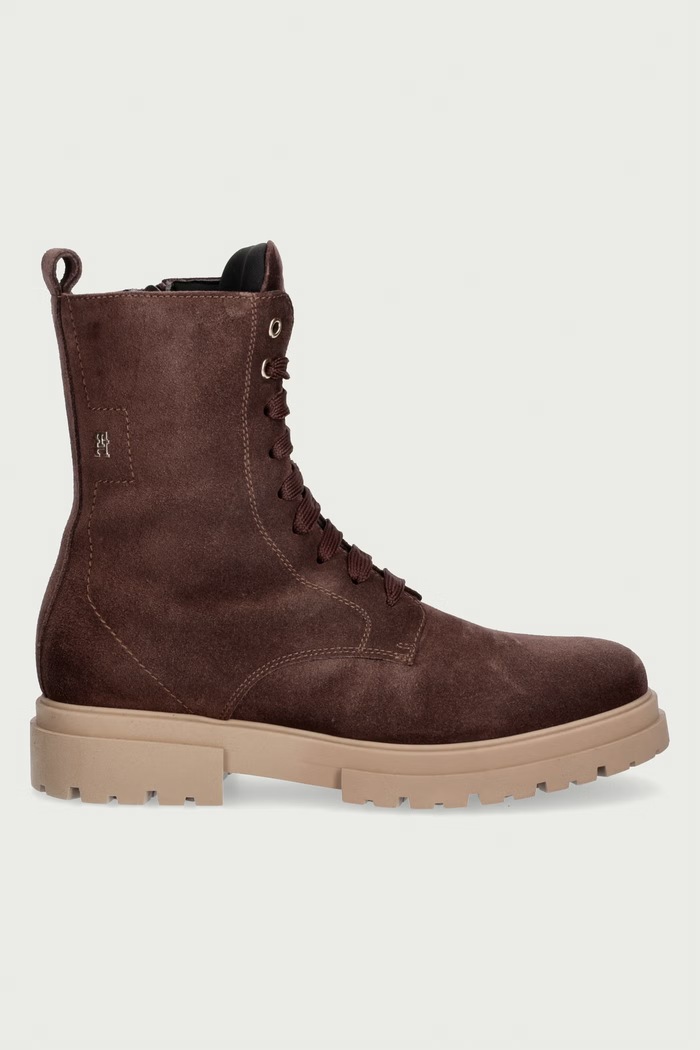 Tommy Hilfiger Workery na platformie dziecięce zamszowe T4A5.35172.35.40 brązowy AW26