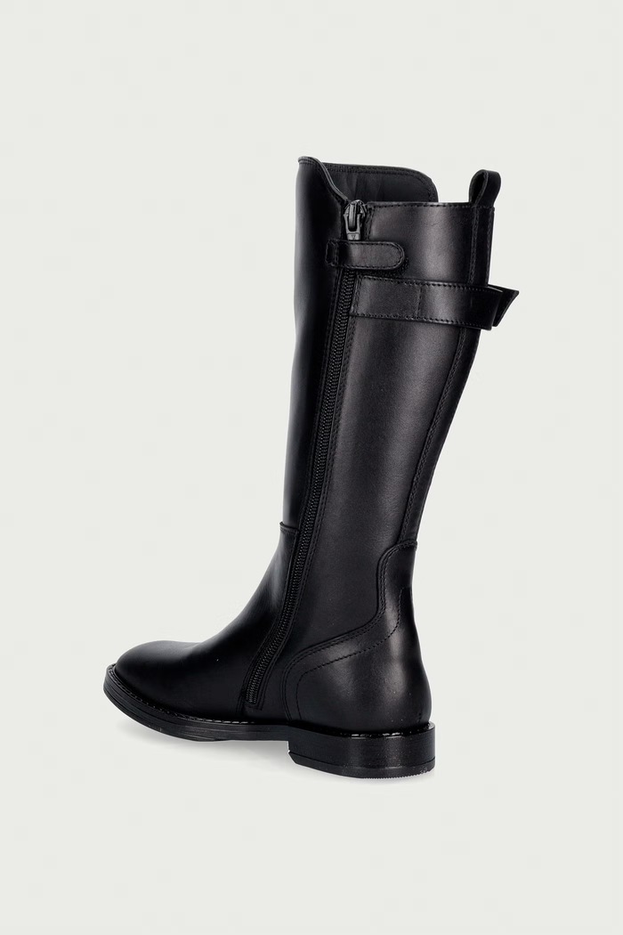 Dziewczynka Tommy Hilfiger Kozaki dziecięce skórzane T4A6.35185.30.34 czarny