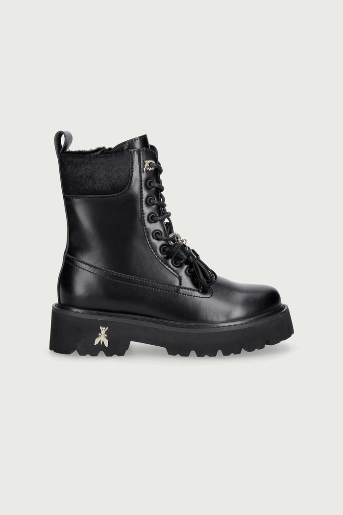Patrizia Pepe Μποτάκια παιδικά δερμάτινα PPJ444 μαύρο AW26