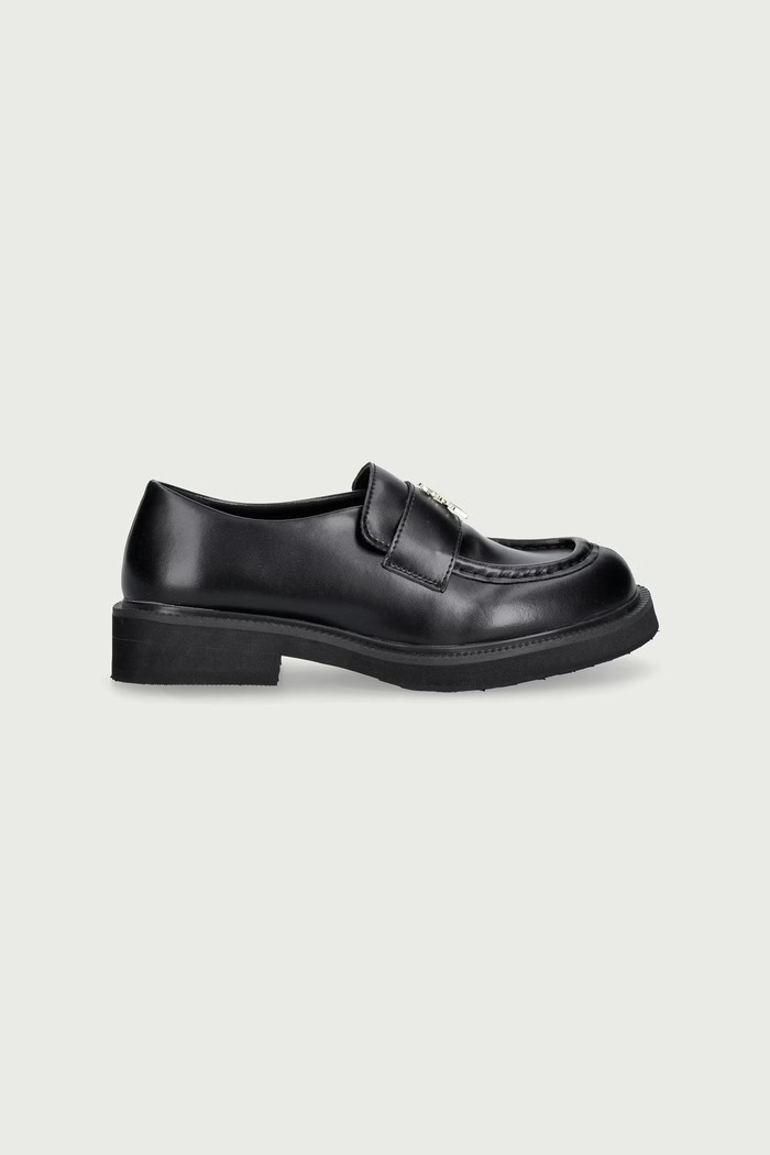 Patrizia Pepe Мокасини за деца от велур PPJ445 черен AW26