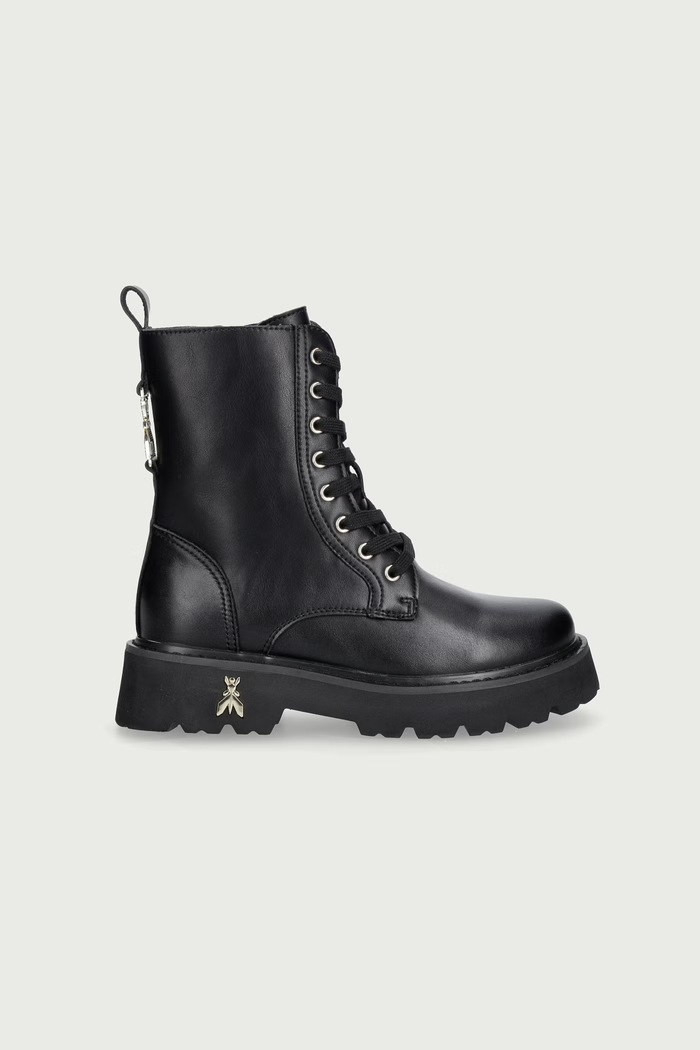 Patrizia Pepe Workery na platforme detské kožené PPJ438 čierna AW26