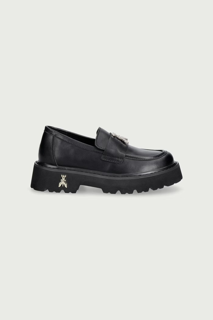 Patrizia Pepe Μοκασίνια παιδικά δερμάτινα PPJ437 μαύρο AW26