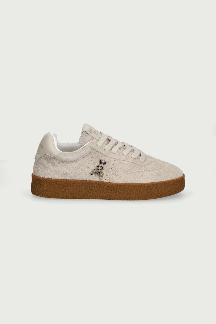 Patrizia Pepe Sneakersy dziecięce zamszowe PPJ426 beżowy AW26