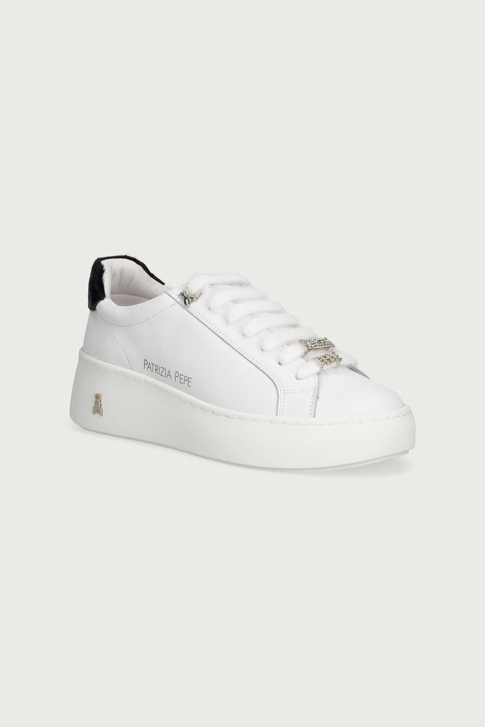 Patrizia Pepe Sneakersy dziecięce skórzane biały PPJ416