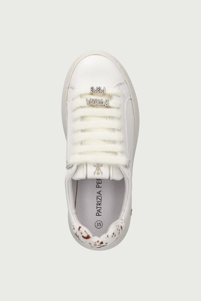 Sneakers παιδικά δερμάτινα Patrizia Pepe PPJ416 μπεζ
