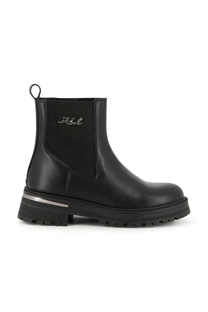 Karl Lagerfeld Боти челси за деца от кожа Z31403 черен AW26