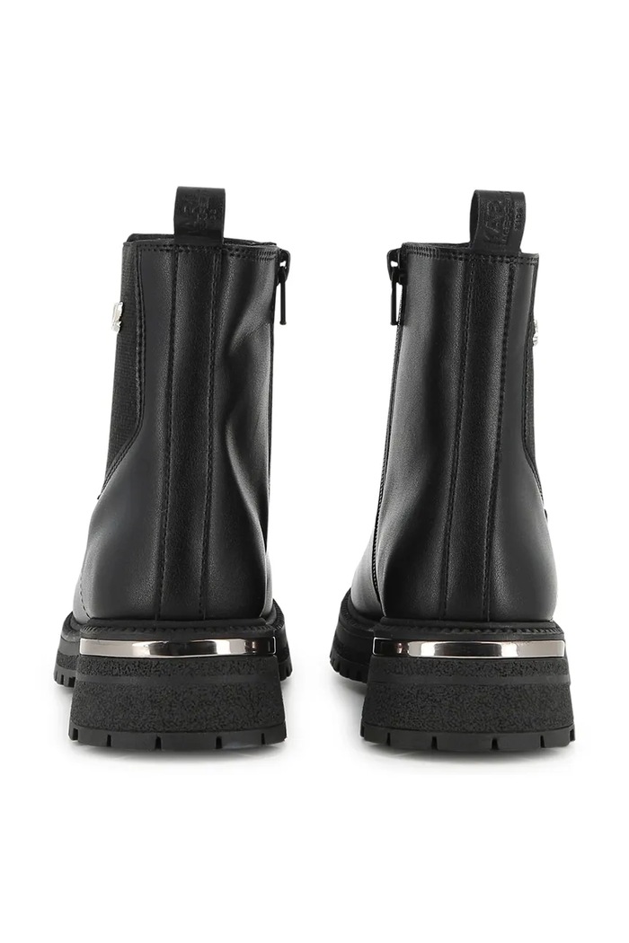 Момиче Karl Lagerfeld Боти челси за деца от кожа Z31403 черен