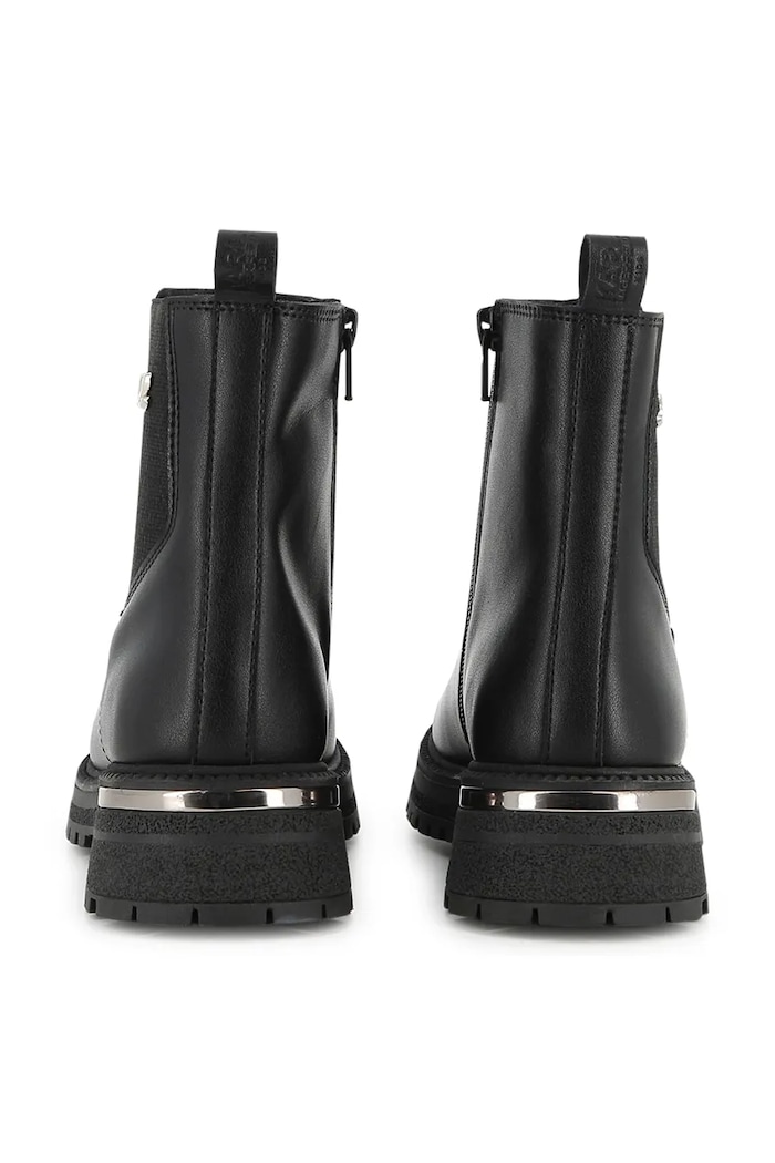 Момиче Karl Lagerfeld Боти челси за деца от кожа Z31403 черен