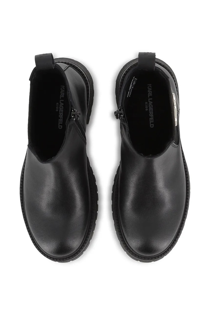 Боти челси за деца от кожа Karl Lagerfeld Z31403 черен