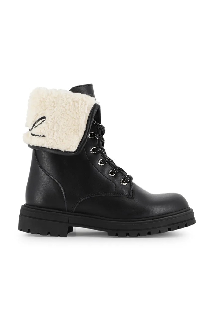 Karl Lagerfeld Gležnarski čevlji otroški usnjeni Z31405.36.39 črna AW26